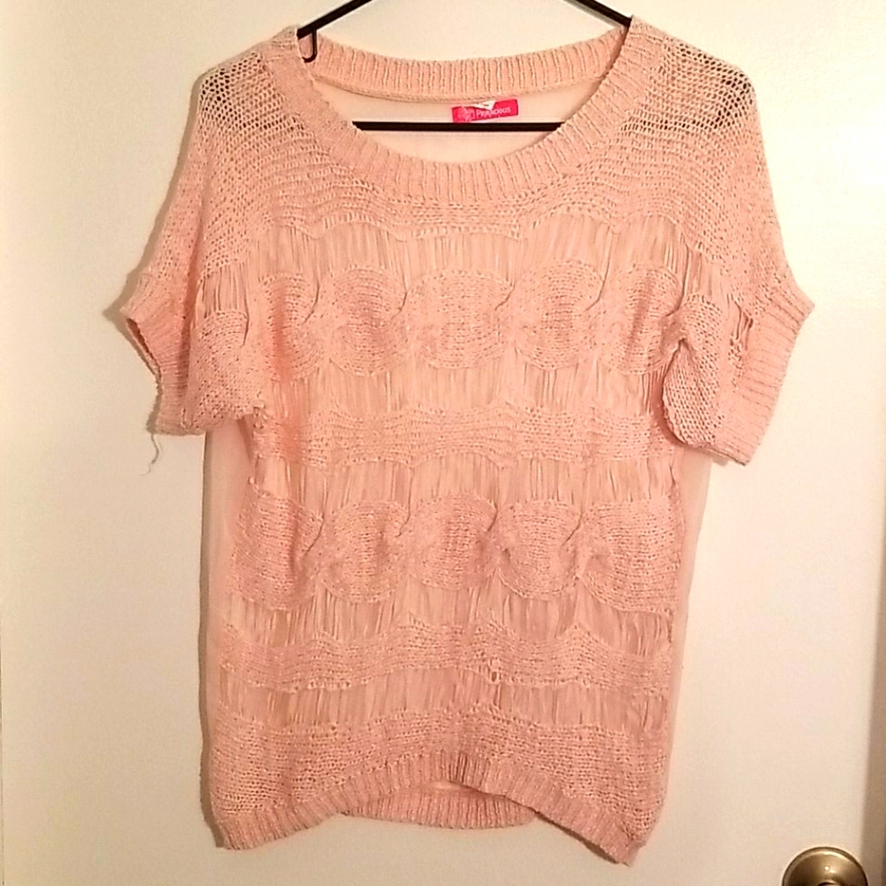 Pink sheer top